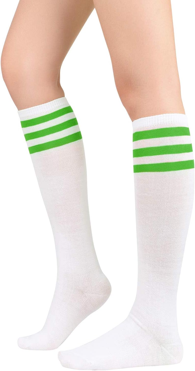 Zando Striped Knee High Socks for Women Athletic Running Long Tube Socks Casual Knee High Stockings - Image 1
